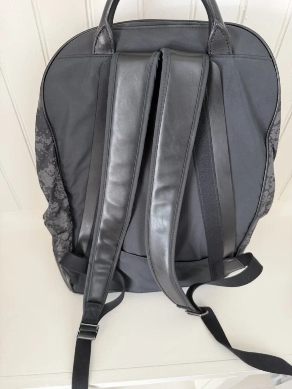Tumi Dalston Massie Camo Nylon & Leather Laptop Backpack — Black Grey
